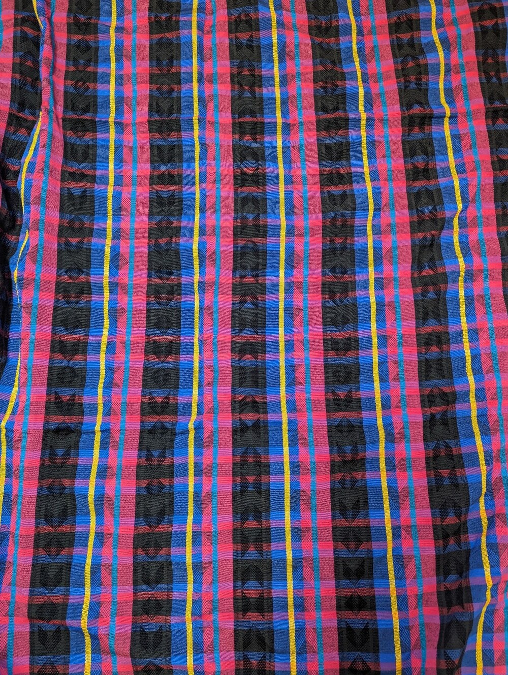 Guatemalan Made Woven Brocade Cotton Blend Blanket Colorful Aztec Southwestern